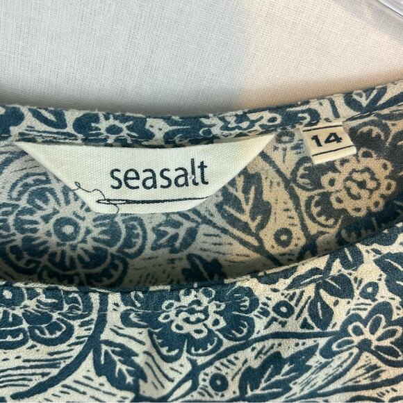 Seasalt Quay Cellars Dress, Blue/Cream Pattern, Pockets, Worn Little,size 14 VGC - Picture 4 of 10